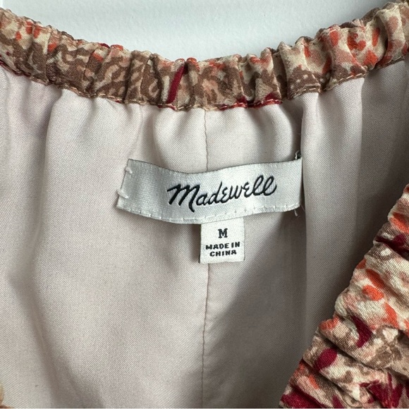 Madewell Silk Cold Shoulder Women's Dress in Watercolor Paisley Print Size Med - Picture 7 of 10